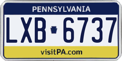 PA license plate LXB6737