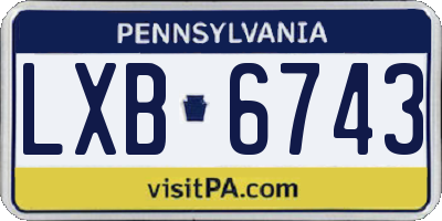 PA license plate LXB6743