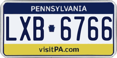 PA license plate LXB6766