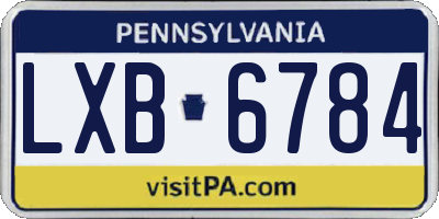 PA license plate LXB6784