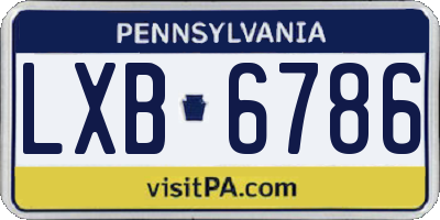 PA license plate LXB6786