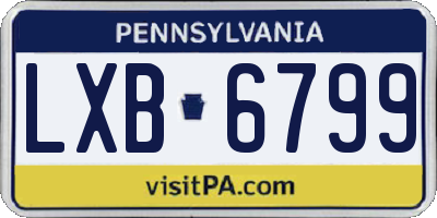 PA license plate LXB6799