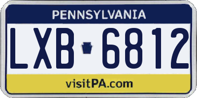 PA license plate LXB6812