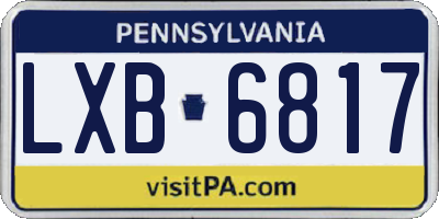 PA license plate LXB6817