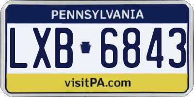 PA license plate LXB6843