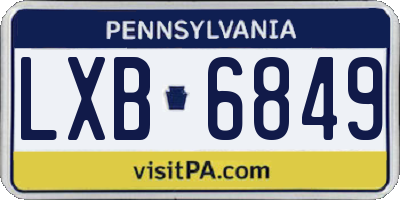PA license plate LXB6849