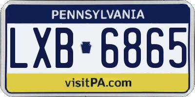 PA license plate LXB6865