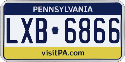 PA license plate LXB6866