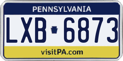PA license plate LXB6873