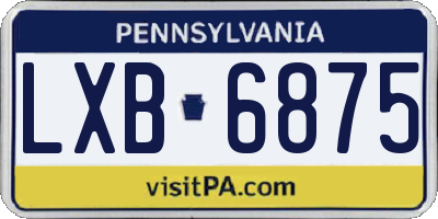 PA license plate LXB6875