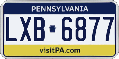 PA license plate LXB6877