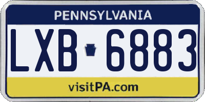 PA license plate LXB6883