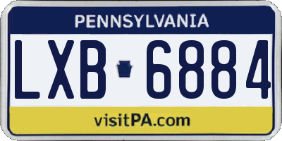PA license plate LXB6884