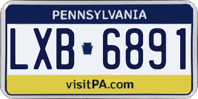 PA license plate LXB6891