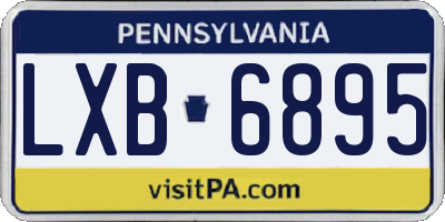 PA license plate LXB6895