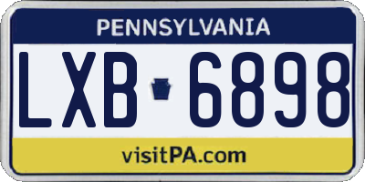 PA license plate LXB6898