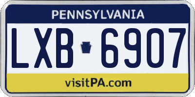PA license plate LXB6907