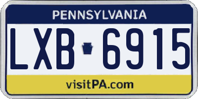 PA license plate LXB6915