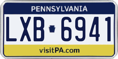 PA license plate LXB6941
