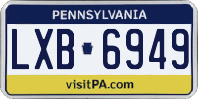 PA license plate LXB6949