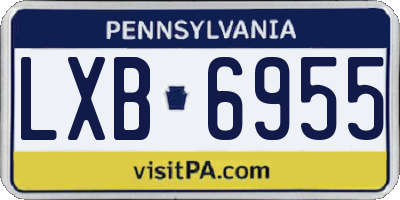 PA license plate LXB6955