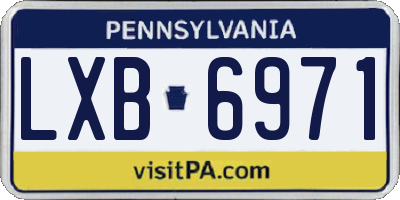 PA license plate LXB6971