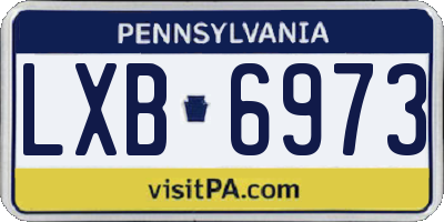 PA license plate LXB6973