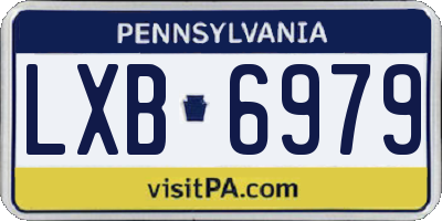 PA license plate LXB6979