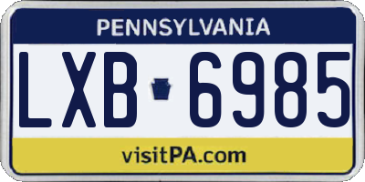 PA license plate LXB6985