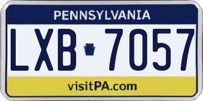 PA license plate LXB7057
