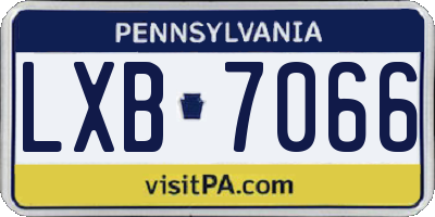 PA license plate LXB7066