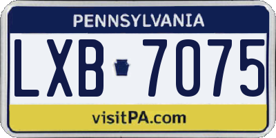 PA license plate LXB7075