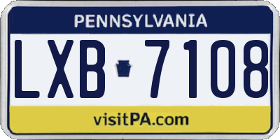 PA license plate LXB7108