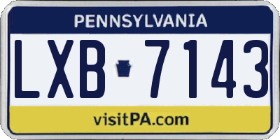 PA license plate LXB7143