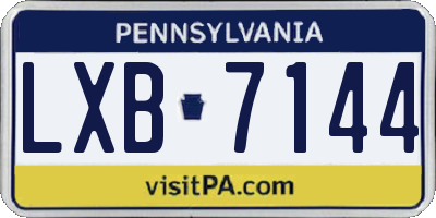 PA license plate LXB7144