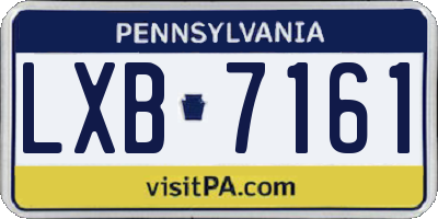 PA license plate LXB7161