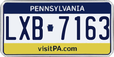 PA license plate LXB7163