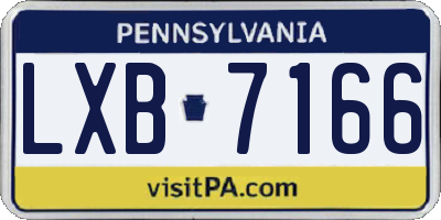 PA license plate LXB7166