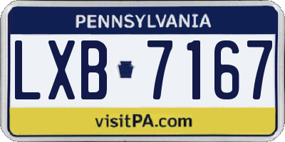 PA license plate LXB7167