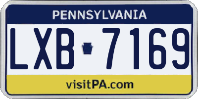 PA license plate LXB7169