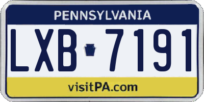 PA license plate LXB7191