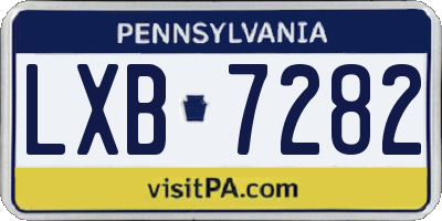 PA license plate LXB7282