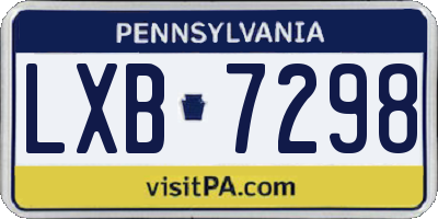 PA license plate LXB7298