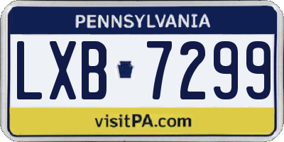 PA license plate LXB7299