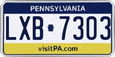 PA license plate LXB7303