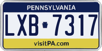 PA license plate LXB7317