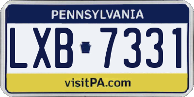 PA license plate LXB7331