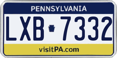 PA license plate LXB7332