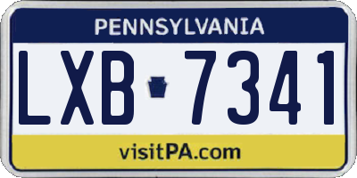 PA license plate LXB7341