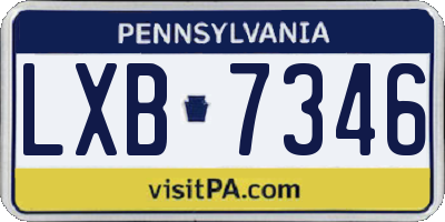 PA license plate LXB7346
